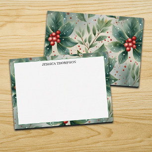 Kleurrijke Winter Poinsettia Bloem Maatwerk Notitiekaartje
