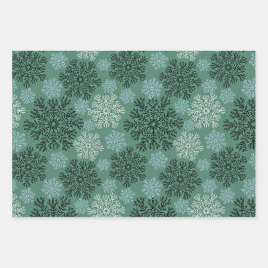 Kleurrijke Winter Snowflake Collectie Inpakpapier Vel (Voorkant 2)