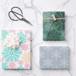 Kleurrijke Winter Snowflake Collectie Inpakpapier Vel