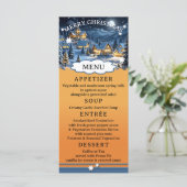 Kleurrijke Winter Wonderland Kerstmenu Menu (Staand voorkant)
