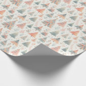 Kleurrijke winterbomen op feestelijke wrap cadeaupapier (Hoek)