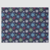 Kleurrijke wintersneeuwvlokken tissuepapier (Voorkant)
