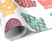 Kleurrijke winterwanten cadeaupapier (Rol Hoek)