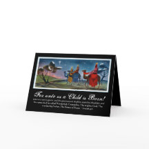 Kleurrijke Wisemen Reizen Christmas Kaart w / Vers