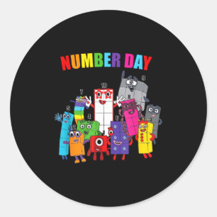 Kleurrijke wiskunde nummers educatief dag ronde sticker