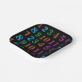 Kleurrijke Wiskunde Nummers Partij Papieren Bordje (Gebogen)