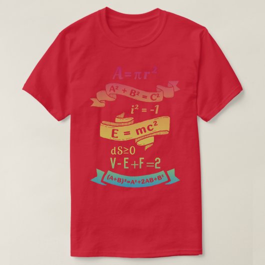 Kleurrijke Wiskunde Science T-shirt (Design voorkant)