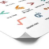 Kleurrijke Wiskunde Symbool Educatieve Kunst in Mi Poster (Hoek)