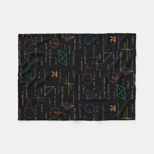 Kleurrijke wiskundige vergelijkingen Wiskunden Fleece Deken (Voorkant (Horizontaal))