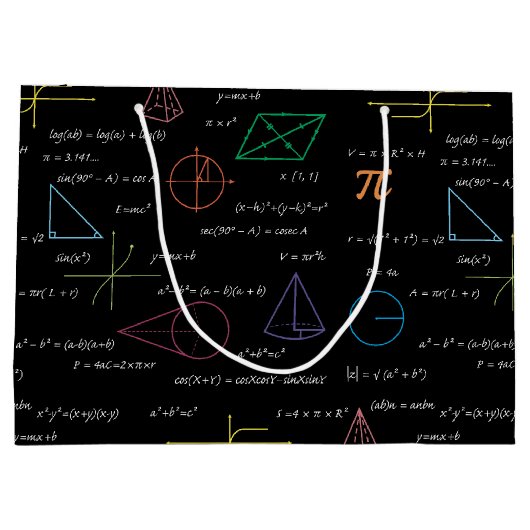 Kleurrijke wiskundige vergelijkingen Wiskunden Groot Cadeauzakje (Achterkant)