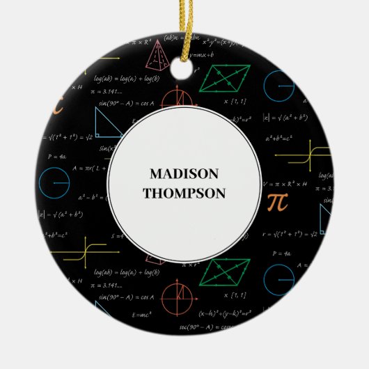 Kleurrijke wiskundige vergelijkingen Wiskunden Keramisch Ornament (Voorkant)