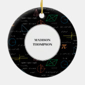 Kleurrijke wiskundige vergelijkingen Wiskunden Keramisch Ornament (Achterkant)