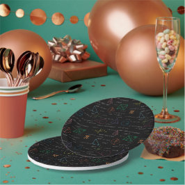 Kleurrijke wiskundige vergelijkingen Wiskunden Papieren Bordje