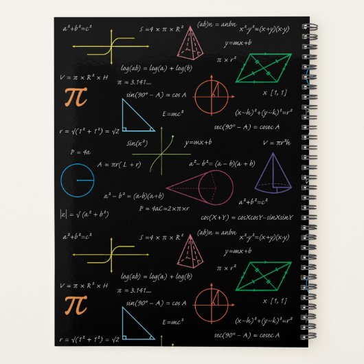 Kleurrijke wiskundige vergelijkingen Wiskunden Planner (Achterkant)