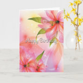 Kleurrijke Wispy Fantasy Bloemen Verjaardag Kaart (Gele Bloem)