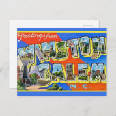 Kleurrijke Wiston Salem NC Groeten Postkaart (Voorkant / Achterkant)