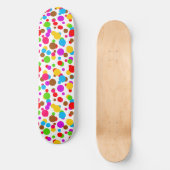 Kleurrijke witte achtergrond Polka Dots Persoonlijk Skateboard (Voorkant)