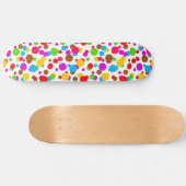 Kleurrijke witte achtergrond Polka Dots Persoonlijk Skateboard (Horizontaal)