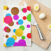 Kleurrijke witte achtergrond Polka Dots Theedoek (Quarter Fold)