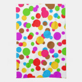 Kleurrijke witte achtergrond Polka Dots Theedoek (Verticaal)