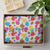 Kleurrijke witte achtergrond Polka Dots Tissuepapier (Geschenk)