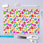 Kleurrijke witte achtergrond Polka Dots Tissuepapier (Craft)