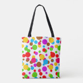 Kleurrijke witte achtergrond Polka Dots Tote Bag (Achterkant)