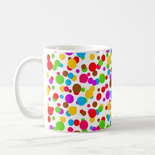 Kleurrijke witte achtergrond polka stippen koffiemok