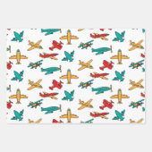 kleurrijke witte achtergrond van het vliegtuigpatr inpakpapier vel (Voorkant)