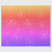 Kleurrijke witte bloemen cadeaupapier (Vlak)