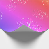 Kleurrijke witte bloemen cadeaupapier (Hoek)