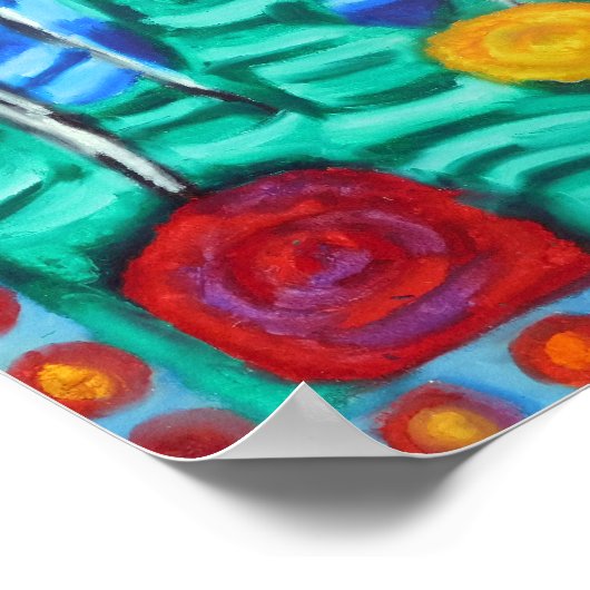 Kleurrijke, witte bomen poster (Hoek)