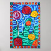 Kleurrijke, witte bomen poster (Voorkant)