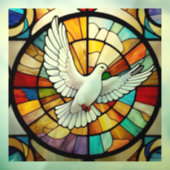 Kleurrijke witte duif Glas in lood Bird Raamsticker (Vel 3)