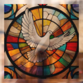 Kleurrijke witte duif Glas in lood Bird Raamsticker (Vel 2)