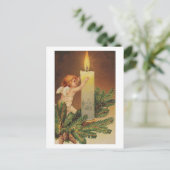 Kleurrijke witte kerstagel kaart (Staand voorkant)