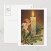 Kleurrijke witte kerstagel kaart (Voorkant / Achterkant)