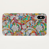  kleurrijke witte paisleypatronen Case-Mate iPhone case (Achterkant (horizontaal))