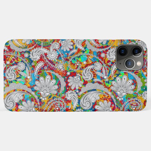  kleurrijke witte paisleypatronen Case-Mate iPhone case (Achterkant (horizontaal))