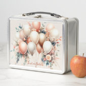 Kleurrijke Witte Perzik Bloemen Ballonnen Elegant  (In situ)