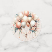 Kleurrijke Witte Perzik Bloemen Ballonnen Elegant Confetti (Kleine voorkant)