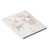 Kleurrijke Witte Perzik Bloemen Ballonnen Elegant Notitieblok (Schuin)