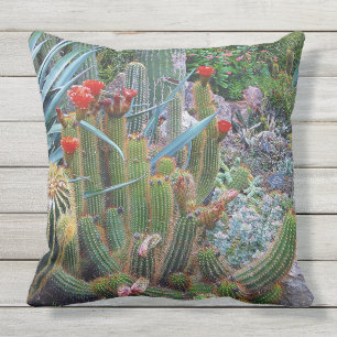 Kleurrijke woestijn Botanische tuin Cactus Pillow Buitenkussen