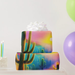 Kleurrijke woestijn zonsondergang  cadeaupapier