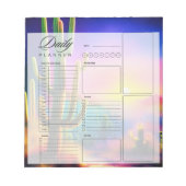 Kleurrijke woestijn zonsondergang dagelijkse plann notitieblok (Voorkant)