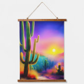 Kleurrijke woestijn zonsondergang hangend wandkleed (Voorkant)