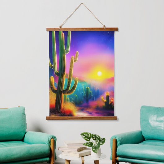 Kleurrijke woestijn zonsondergang hangend wandkleed (Woonkamer)