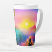 Kleurrijke woestijn zonsondergang latte mok (Rechterhoek)