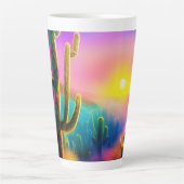Kleurrijke woestijn zonsondergang latte mok (Voorkant)
