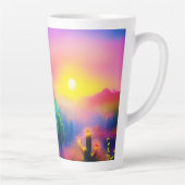 Kleurrijke woestijn zonsondergang latte mok (Rechts)